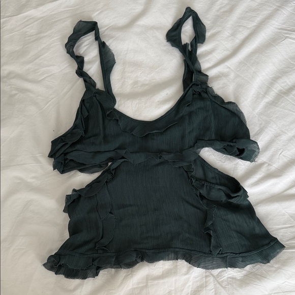 Acne studios Ruffled top in GREEN - Picture 3 of 8